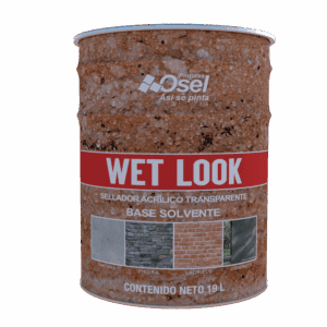 Sellador Acrílico transparente. B. Solv. Acabado Wet Look Cub 19 LT