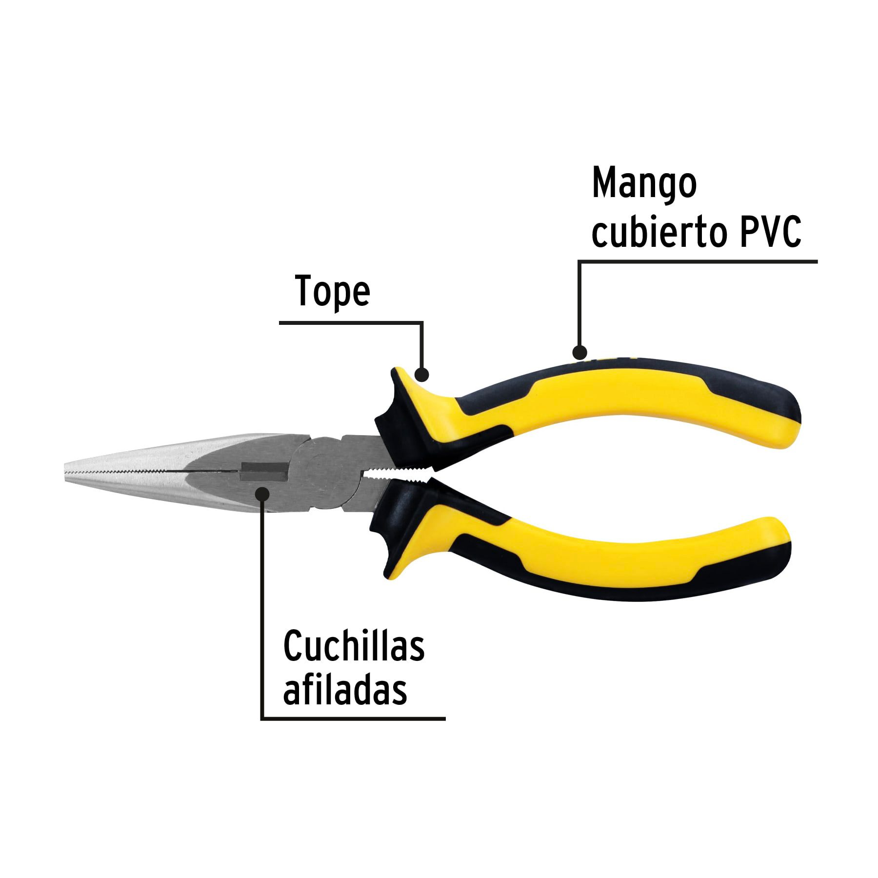 Pinza de punta y corte 6" mango Comfort Grip, Pretul - Imagen 4