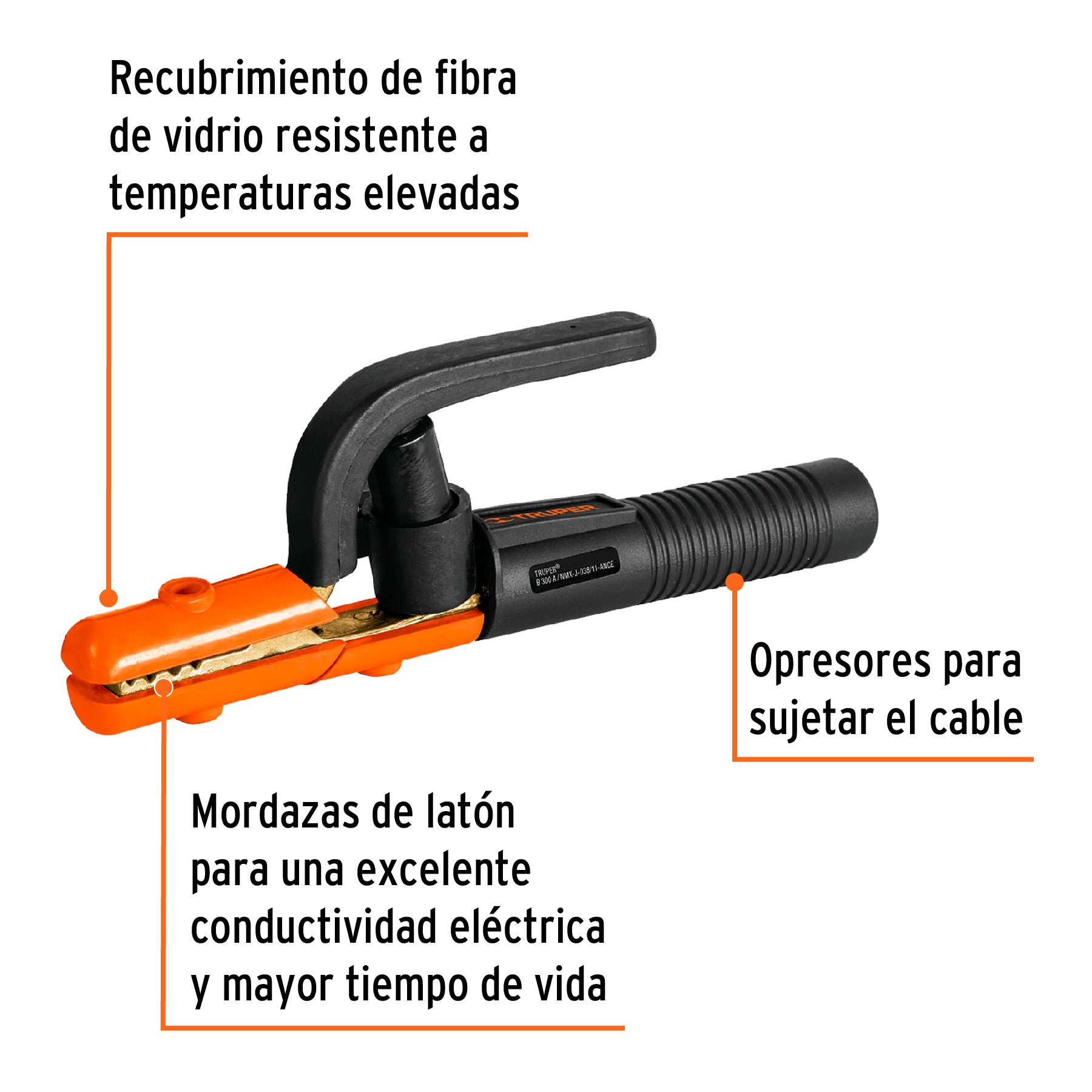 Pinza porta electrodo de 300 A, Truper - Imagen 2