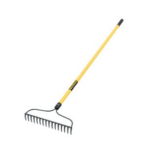 Rastrillo jardinero, 16 dientes, mango 60" fibra de vidrio Truper
