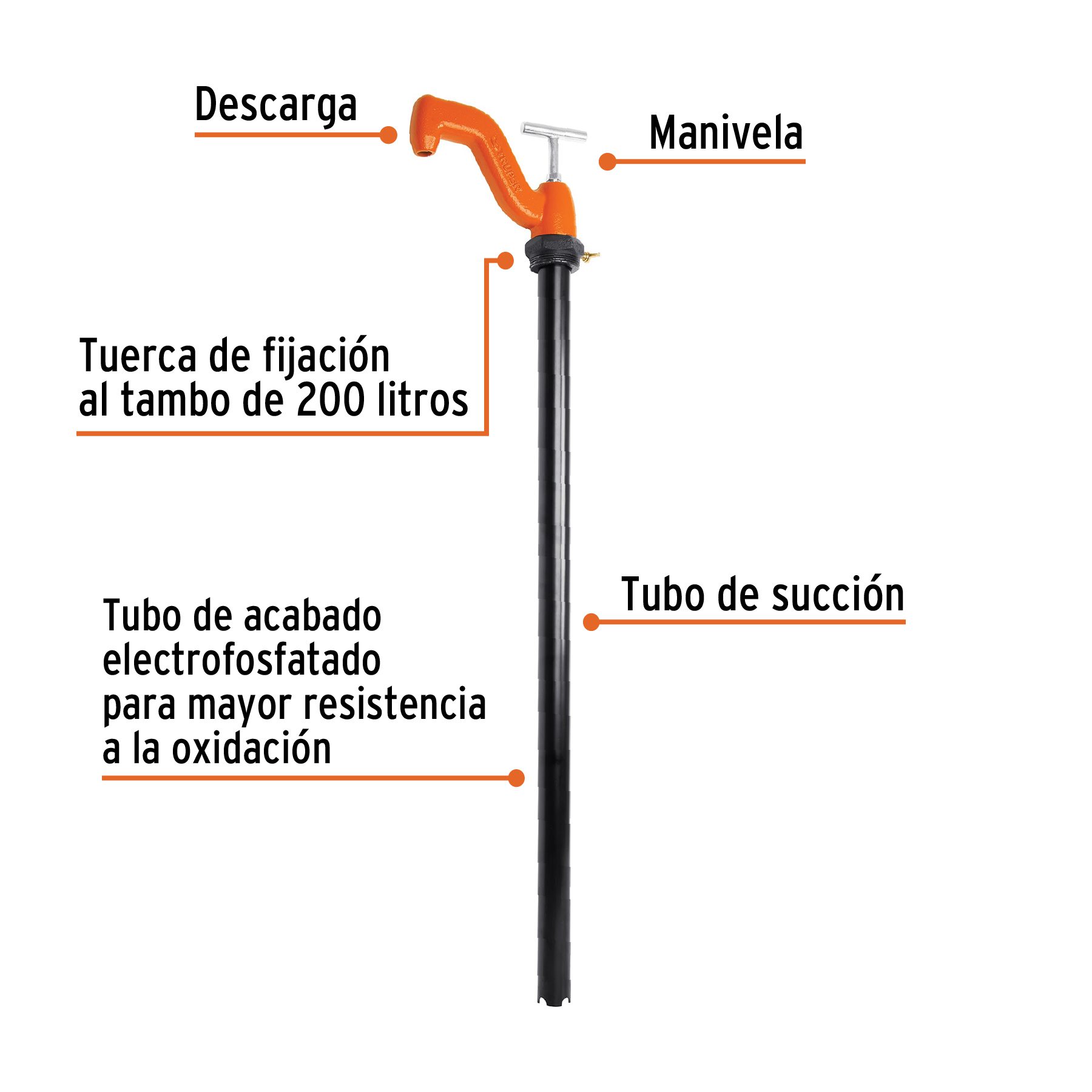 Bomba extractora de solventes con manija tipo "T", Truper - Imagen 2