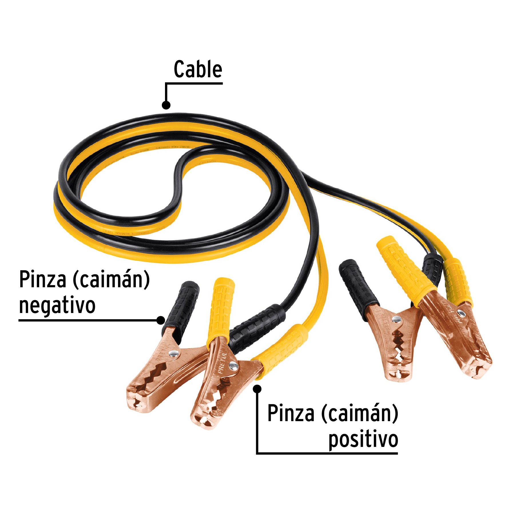 Cables pasa corriente 2.5m, 125 A, 10 AWG, con funda, Pretul - Imagen 2