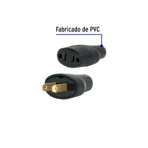 Clavija y contacto de PVC, bolsa con 2 piezas, Volteck
