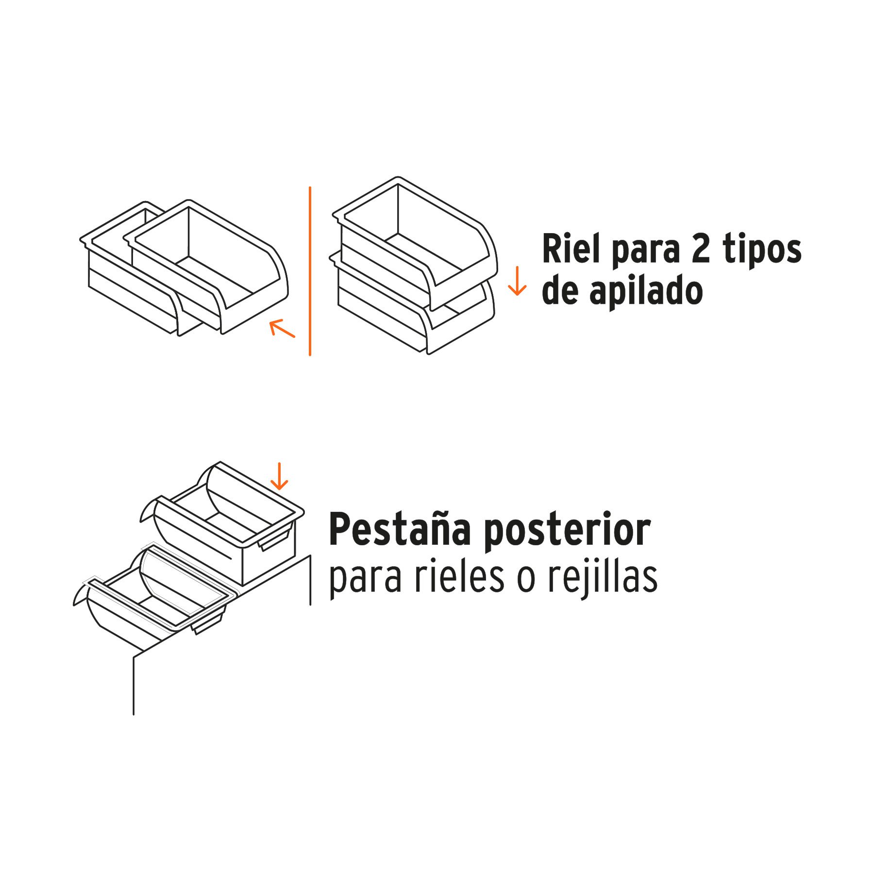 Gaveta apilable #4 de plástico, 34 x 21 x 15 cm, TRUPER - Imagen 4