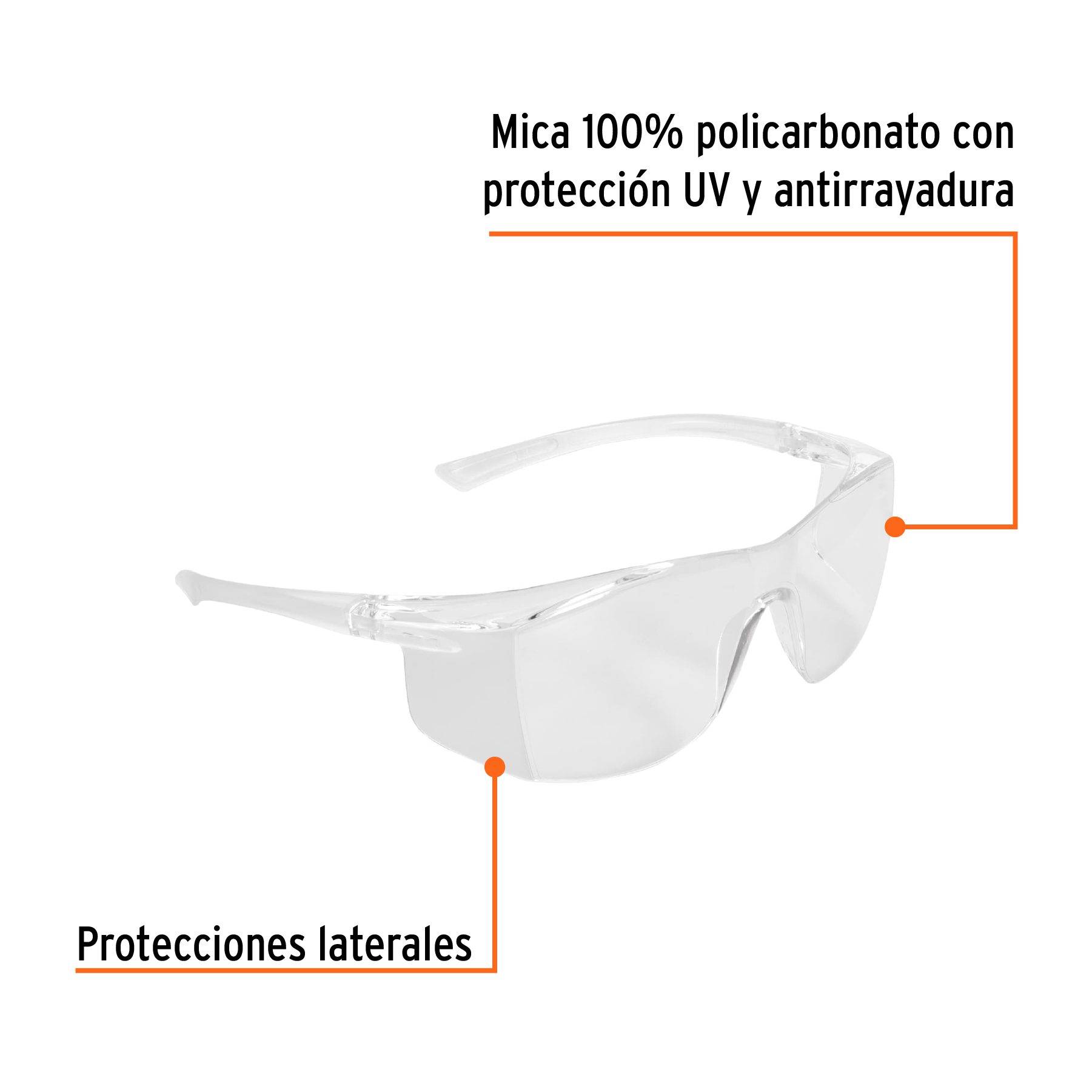 Lentes de seguridad transparentes, Truper Ultralite - Imagen 2