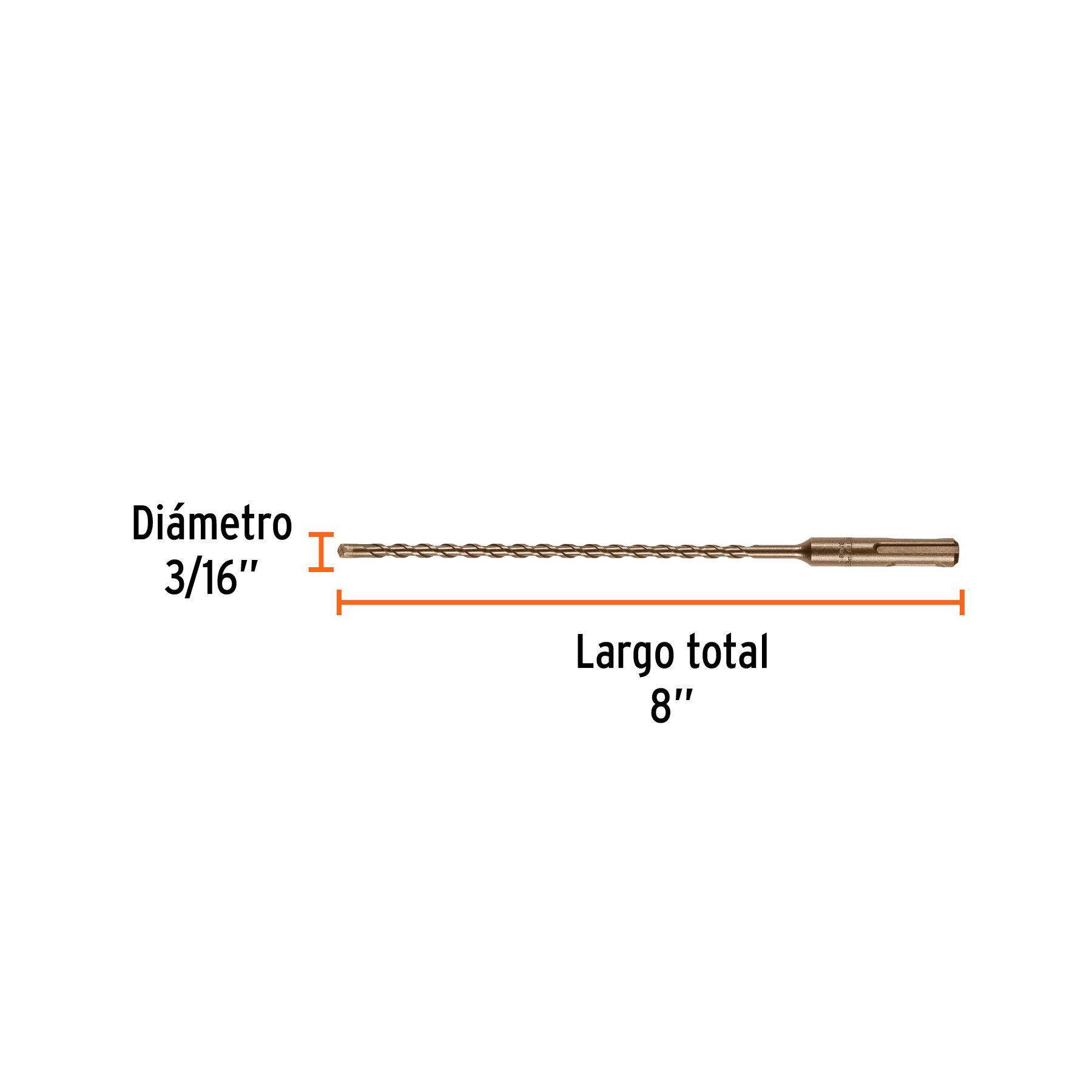 Broca SDS Plus 3/16 x 8", Truper - Imagen 4