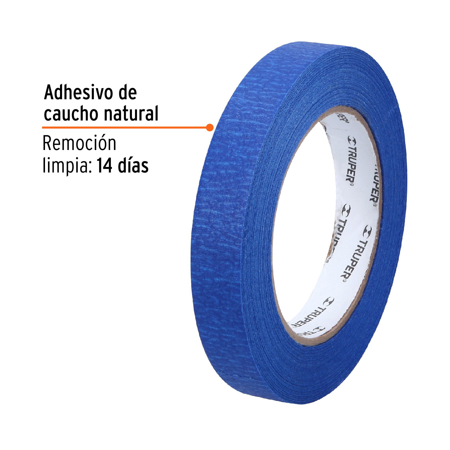 Cinta masking tape azul de 3/4" x 50 m para pintor, Truper - Imagen 4