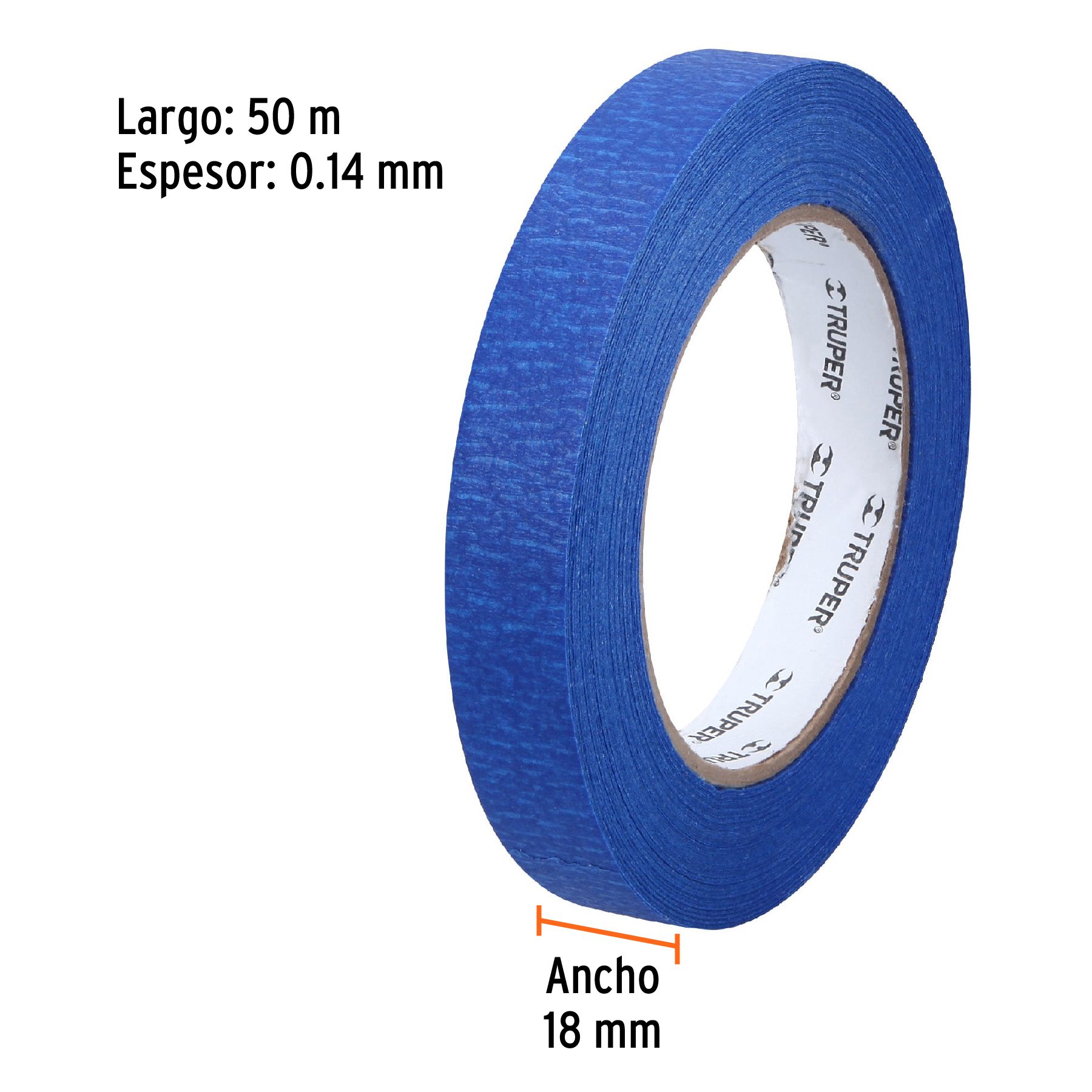 Cinta masking tape azul de 3/4" x 50 m para pintor, Truper