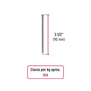 Kilo de clavo standard 3-1/2" con cabeza / 1kg - Truper