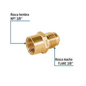 Niple campana de latón de 3/8" X 3/8", Truper