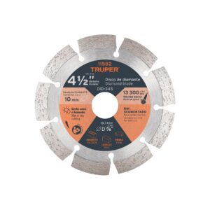 Disco de diamante de 4-1/2" x 2.1 mm, rin segmentado, TRUPER