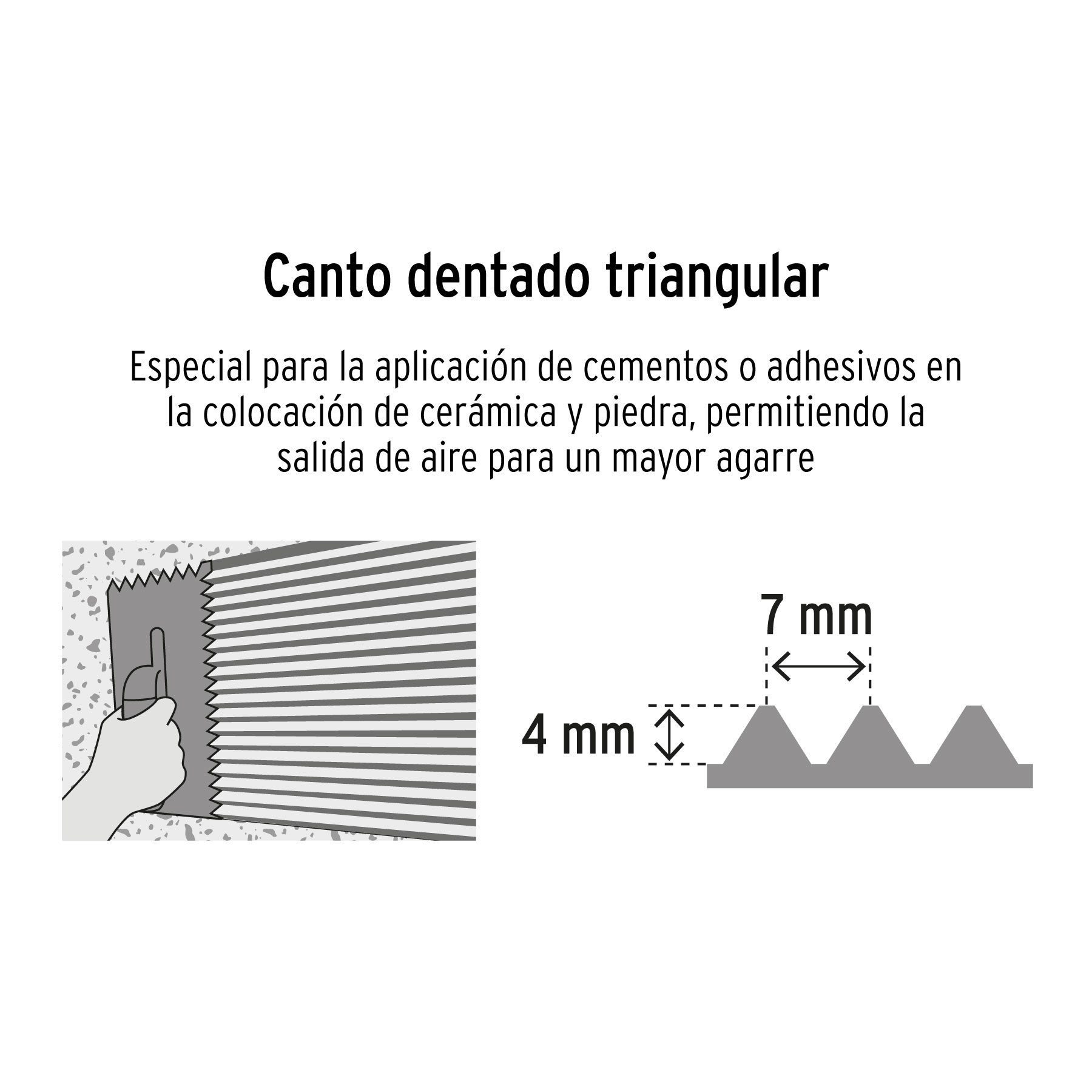 Llana 11" dentado triangular, 6 remaches, mgo madera, Truper - Imagen 4