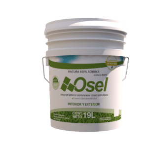 Pintura 100% acrílica Osel Verde de por Vida Mate Cubeta (19 litros)