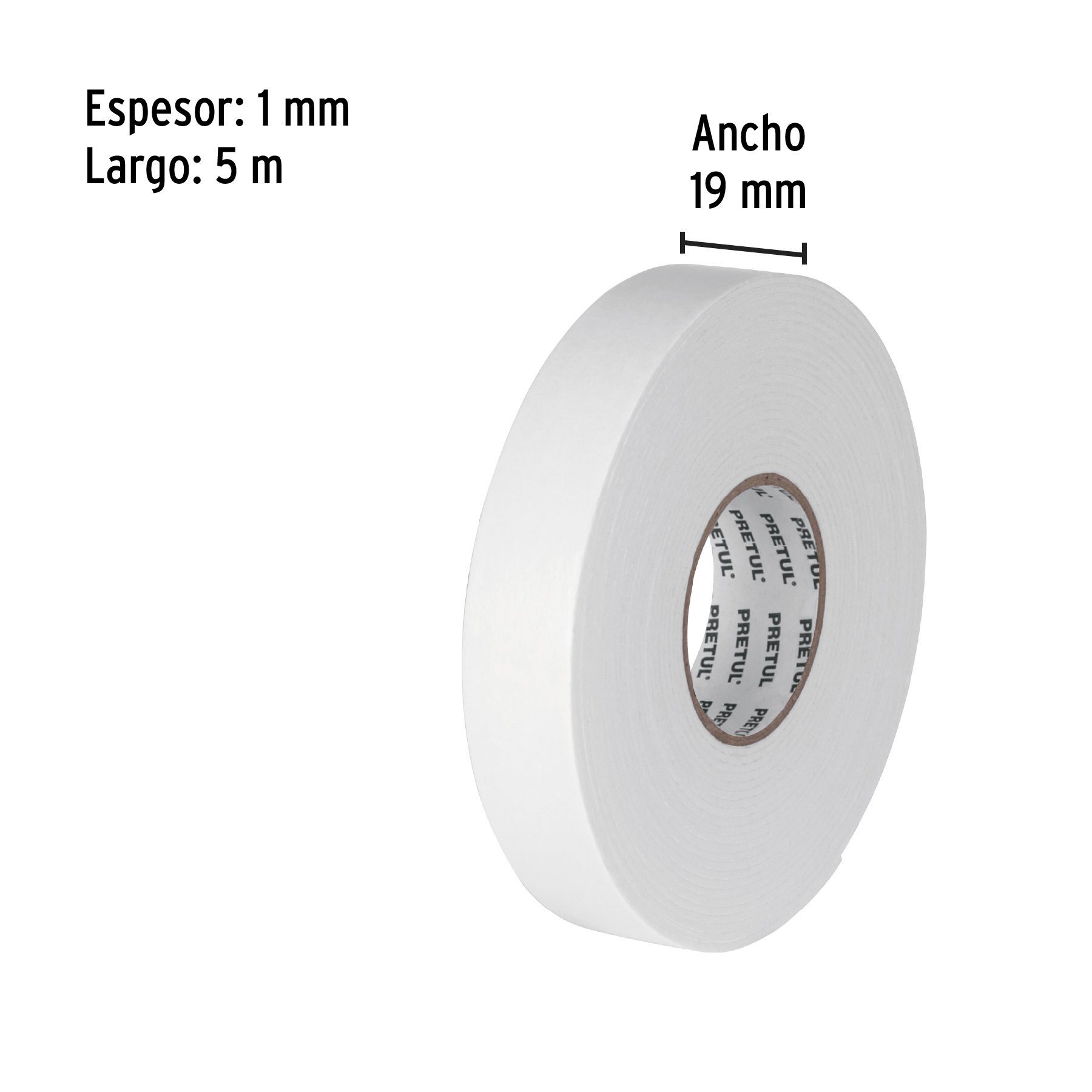 Cinta de montaje doble cara 19 mm x 5 m, Pretul