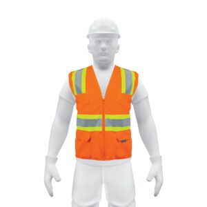 Chaleco de seguridad naranja max visibilidad y 6 bolsas - Truper